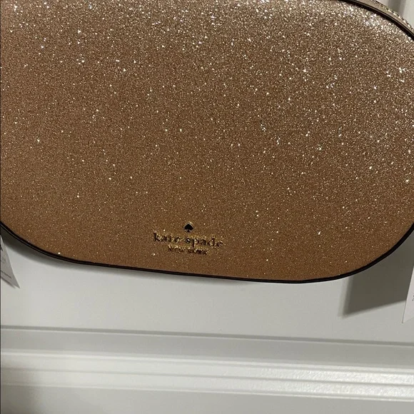 Kate Spade Elegant Gold Crossbody Bag glitter. NWT - Picture 2 of 9
